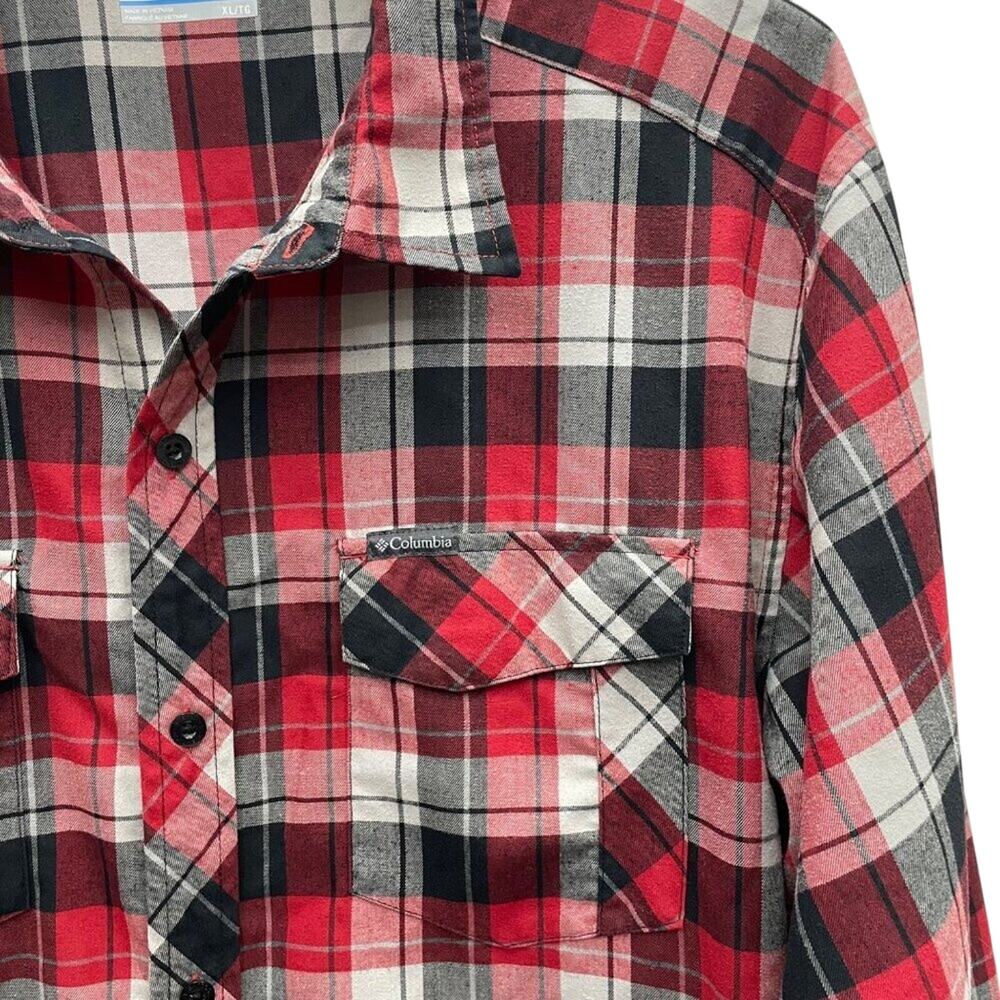 Columbia Omni-Wick Red Plaid Long Sleeve Shirt Men’s Size XL - Picture 3 of 12